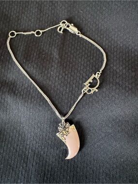 Dior Silver- Bracelet with Pink Horn Charm
